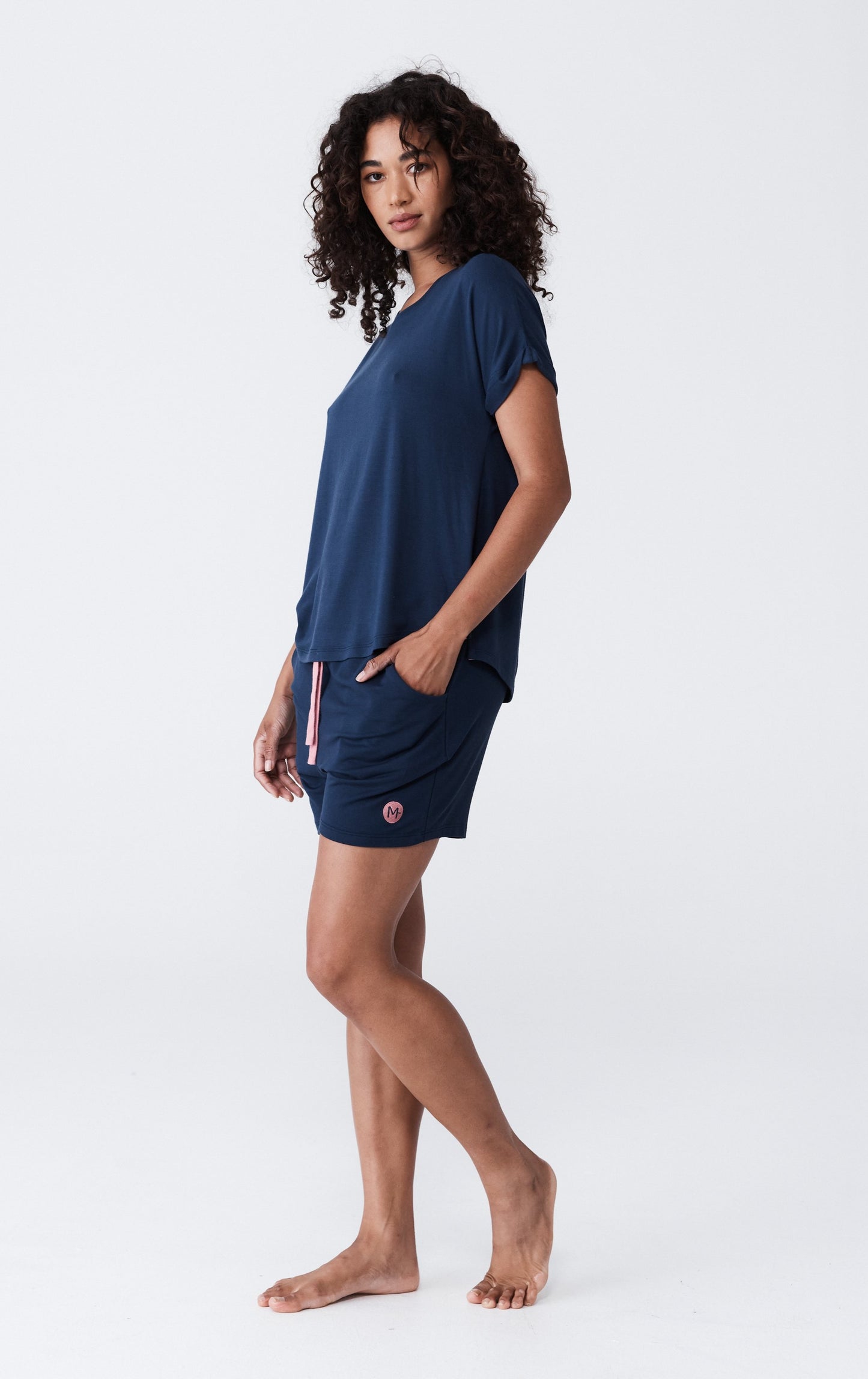 Navy Split Tee
